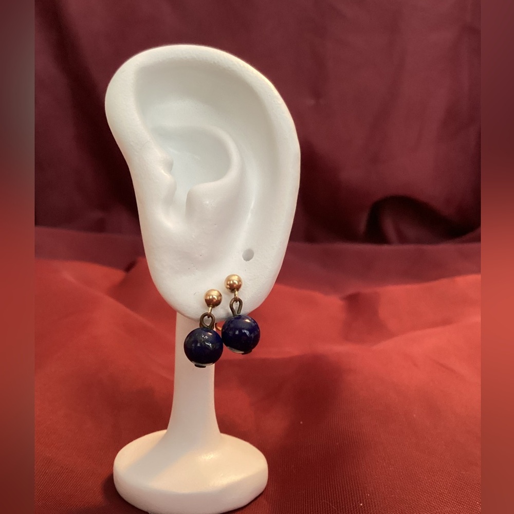 Blue Stone Drop Earrings
